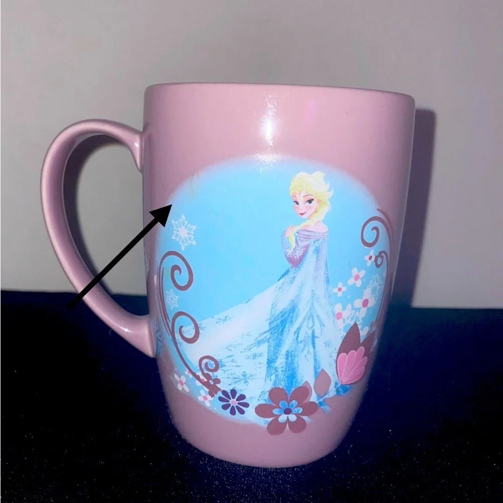 Frozen Princess Elsa Coffee Tea Mug 16 oz. Lavender Purple Snowflakes Disney